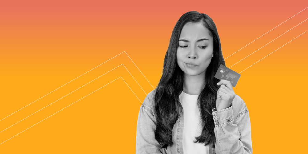 Woman holding a credit card