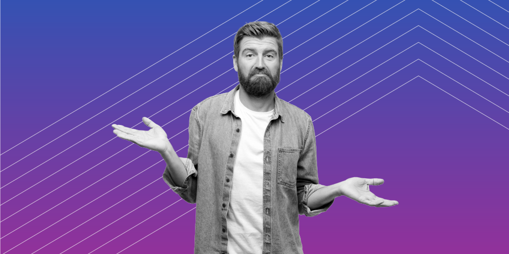 Man holding his hands up